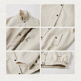 Turquoise Lyocell Wrinkle Stand Collar Jacket