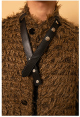 Men's Casual Brown Faux Fur Coat
