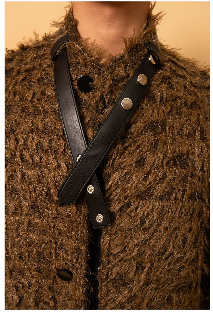 Men's Casual Brown Faux Fur Coat