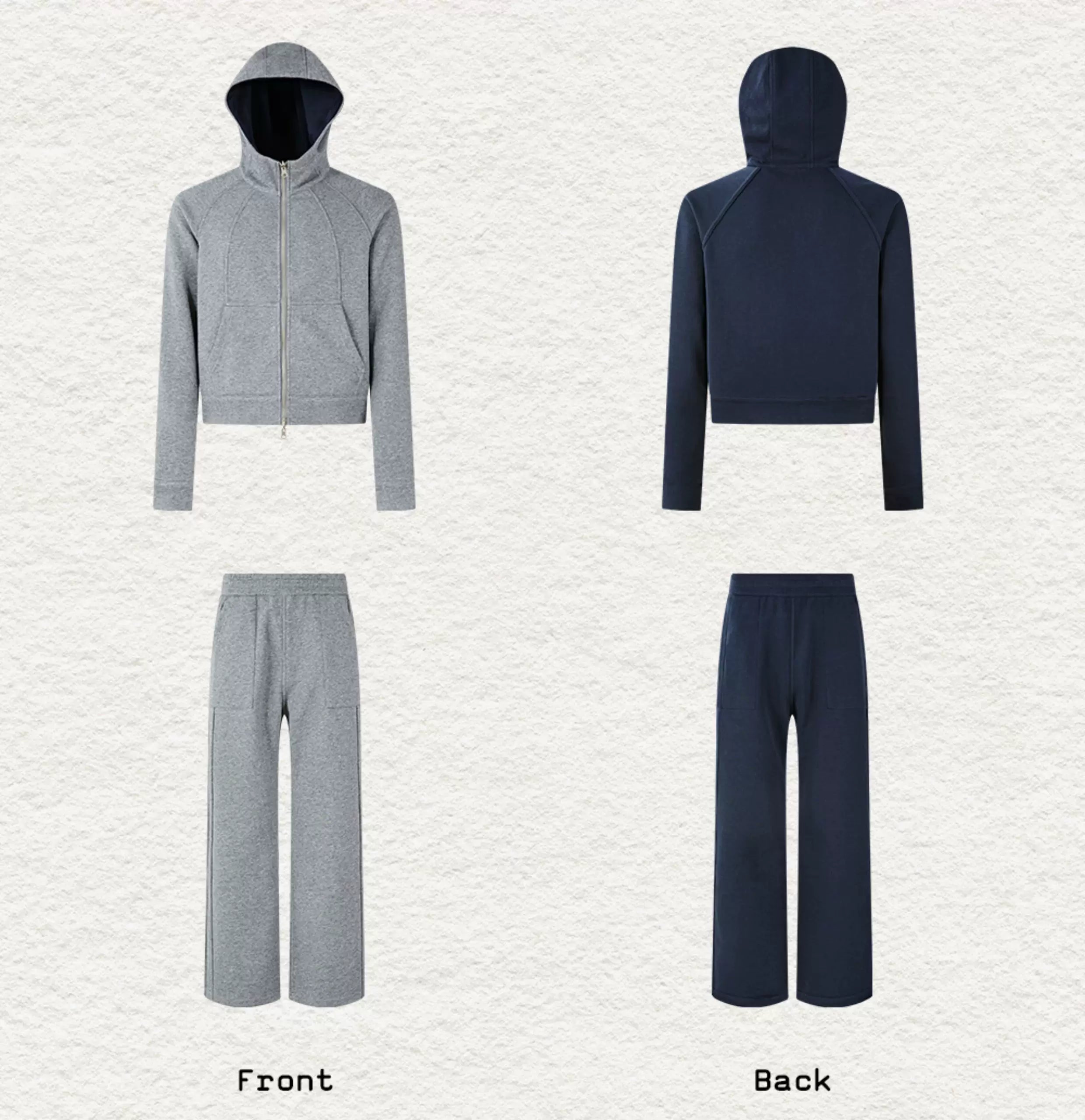 Men's Reversible Zip Hoodie Sweatpants Set