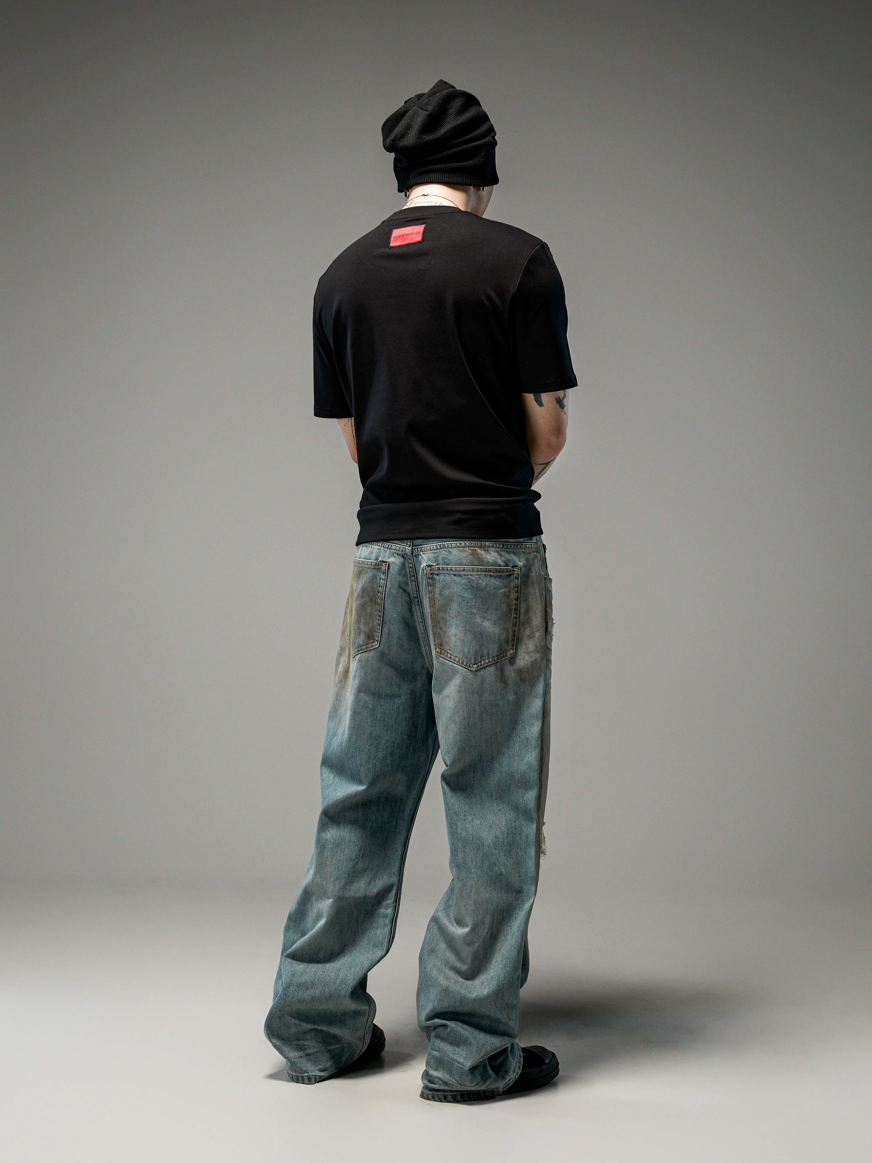 Tawny Distressed Loose Straight Jeans