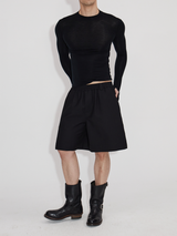 Elastic Waist Tailored Shorts