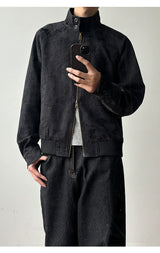 Men's Linen Floral Jacquard Harrington Jacket