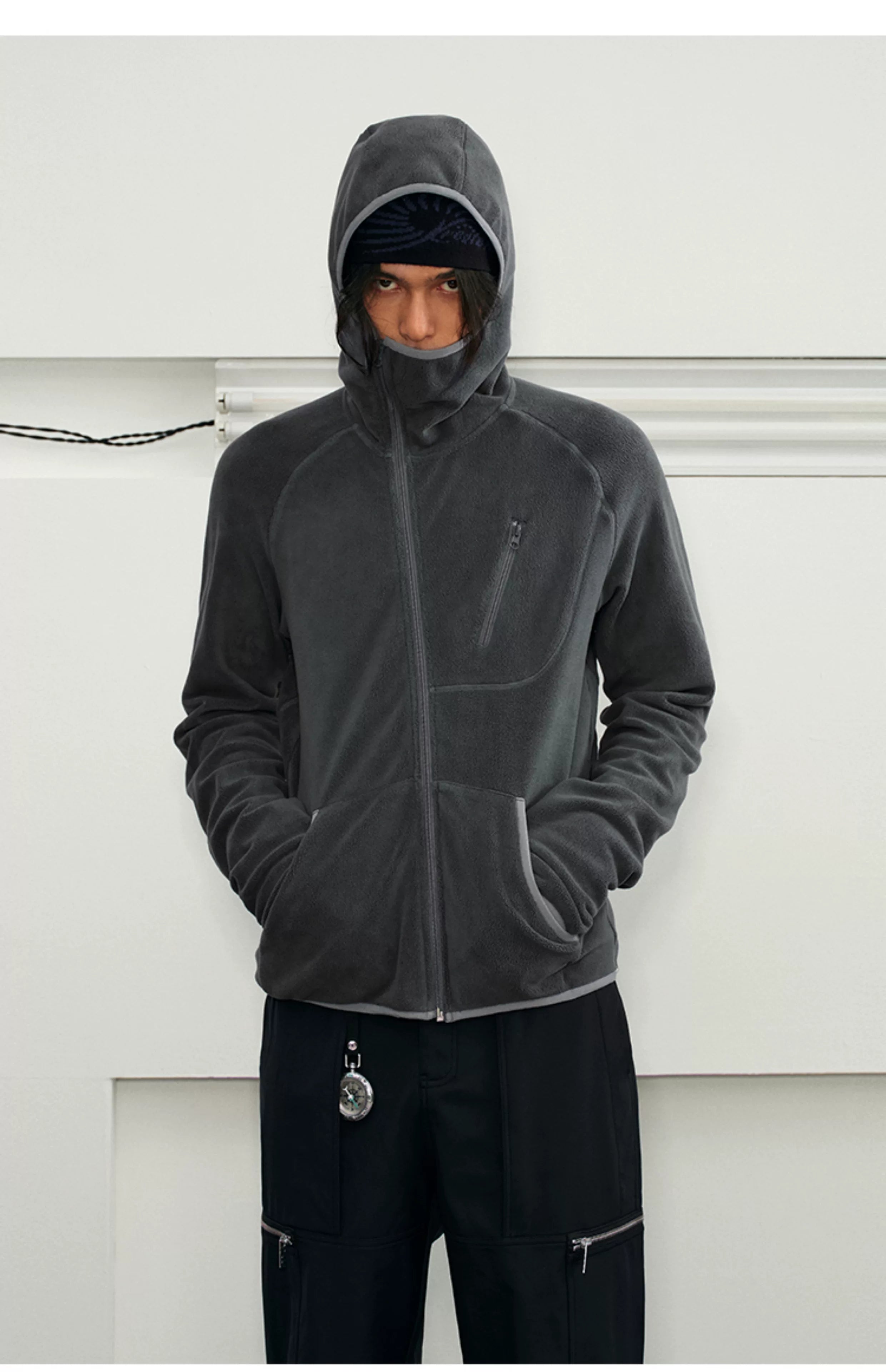 Men's Heated Zip Hooded Fleece Jacket