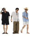 Elegant French Linen Cuban Collar Shirt