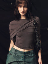 Vintage Dune Rock Draped Tulle Top
