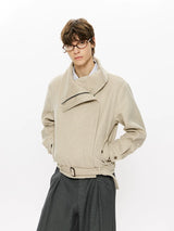 50% Merino Wool Set-Shoulder Zip Jacket