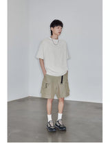 Magnetic Belted Elastic Multi-pocket Shorts
