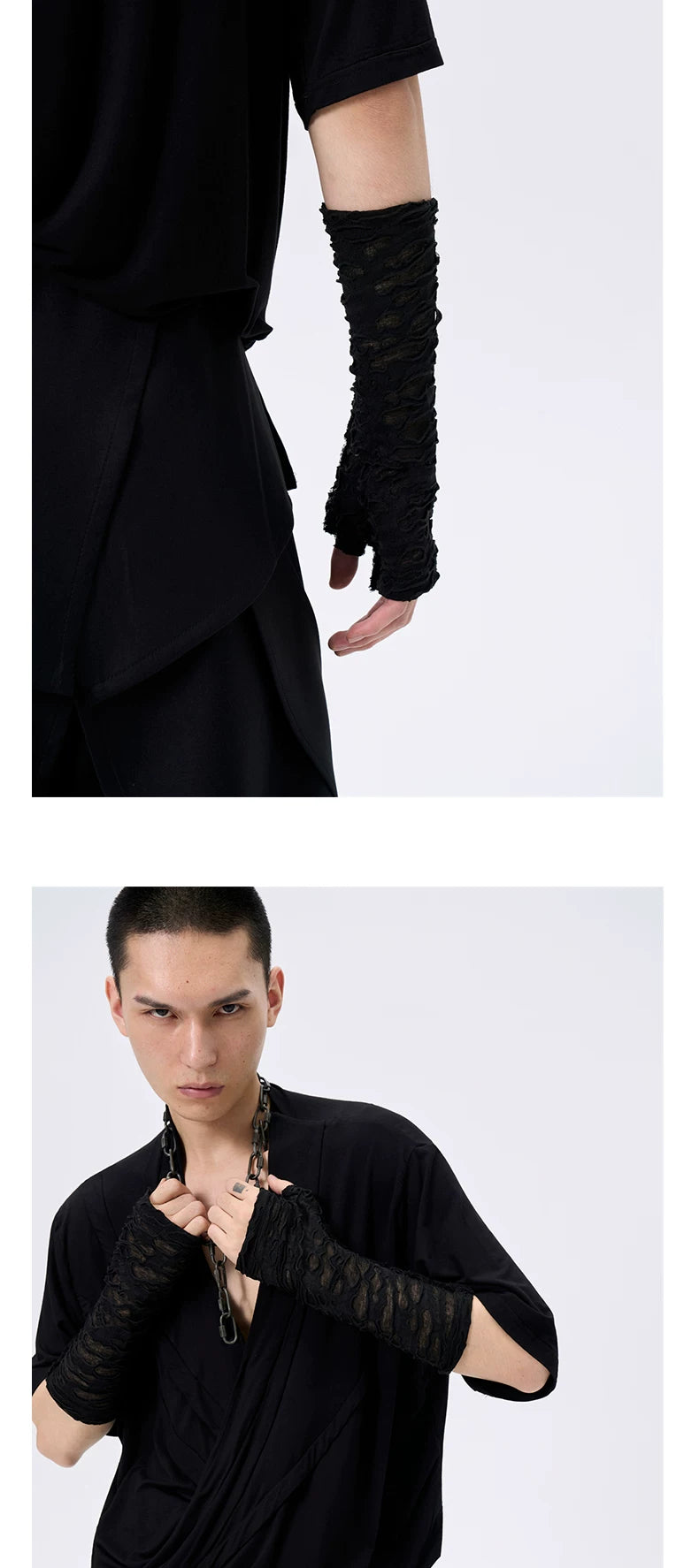 Sheer Mesh Fingerless Sun Protection Gloves