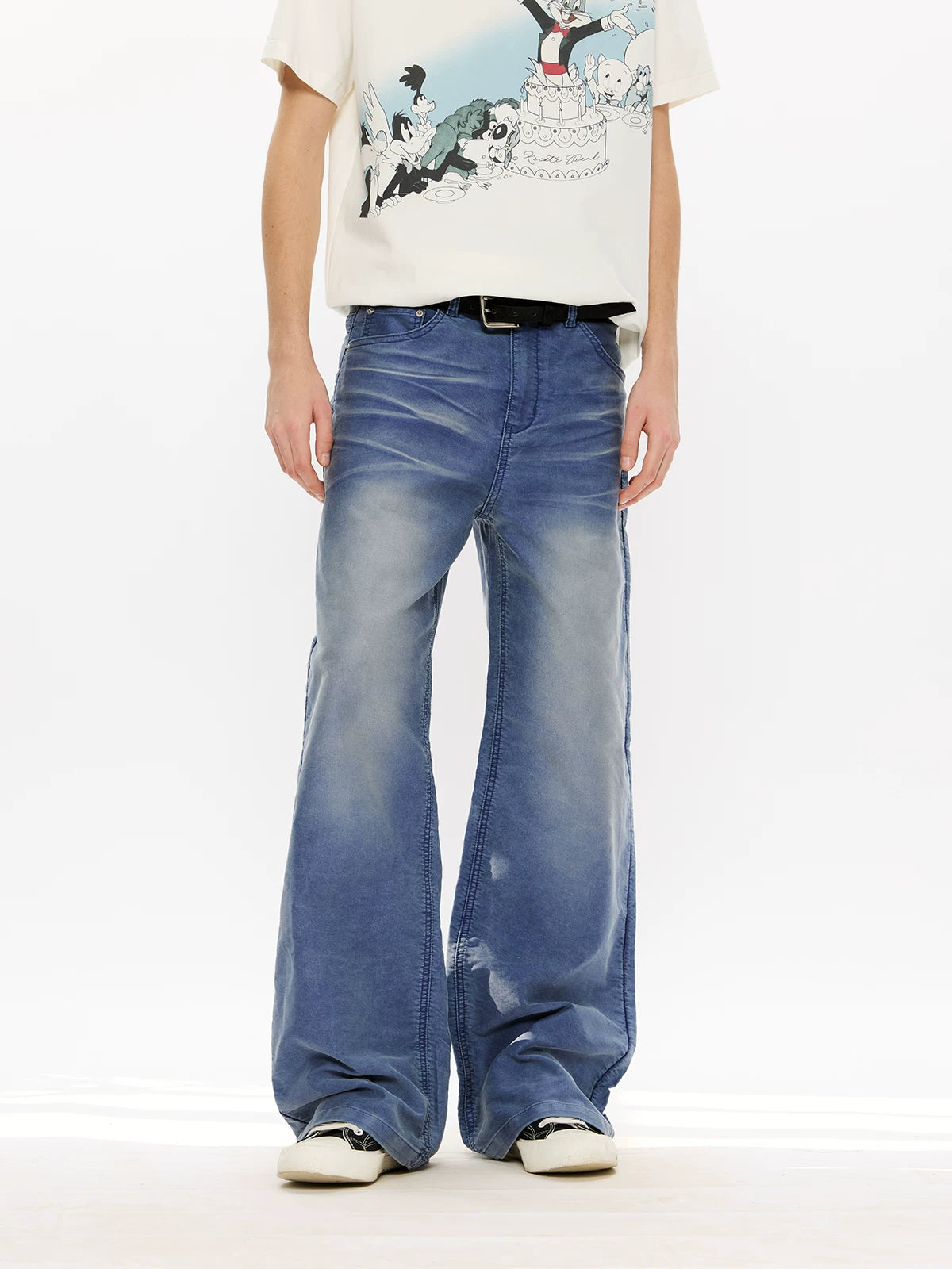 Men's Washed Fleece Relaxed Straight Jeans