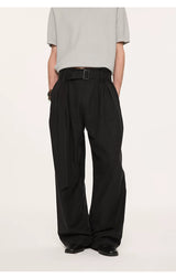 High Waist Wide Leg Belted Pants
