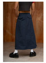 Unisex Elastic Waist Drawstring A-line Skirts