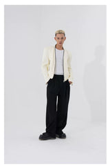 Men's Two-Tone Zip Shoulder Pad Jacket