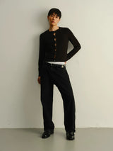 Dark Sexy Cutout Long-Sleeve Slim Tee