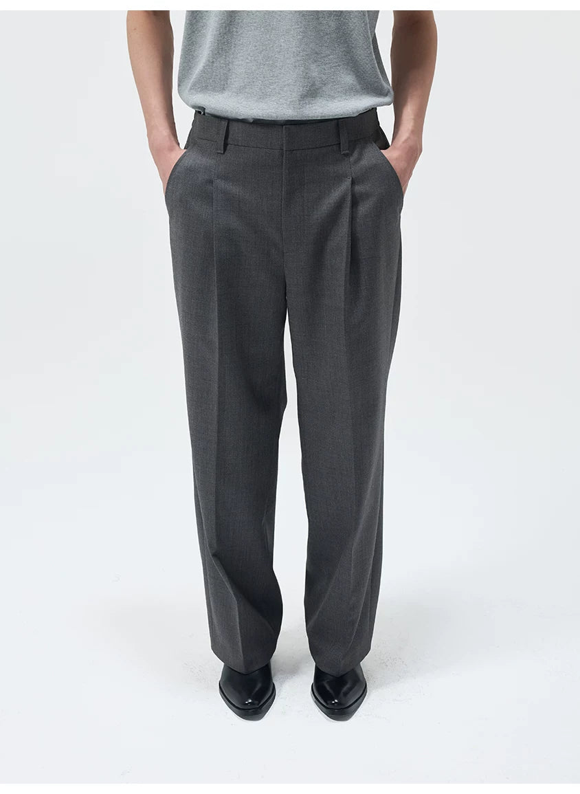 Merino Wool Pleated Elastic Waist Pants