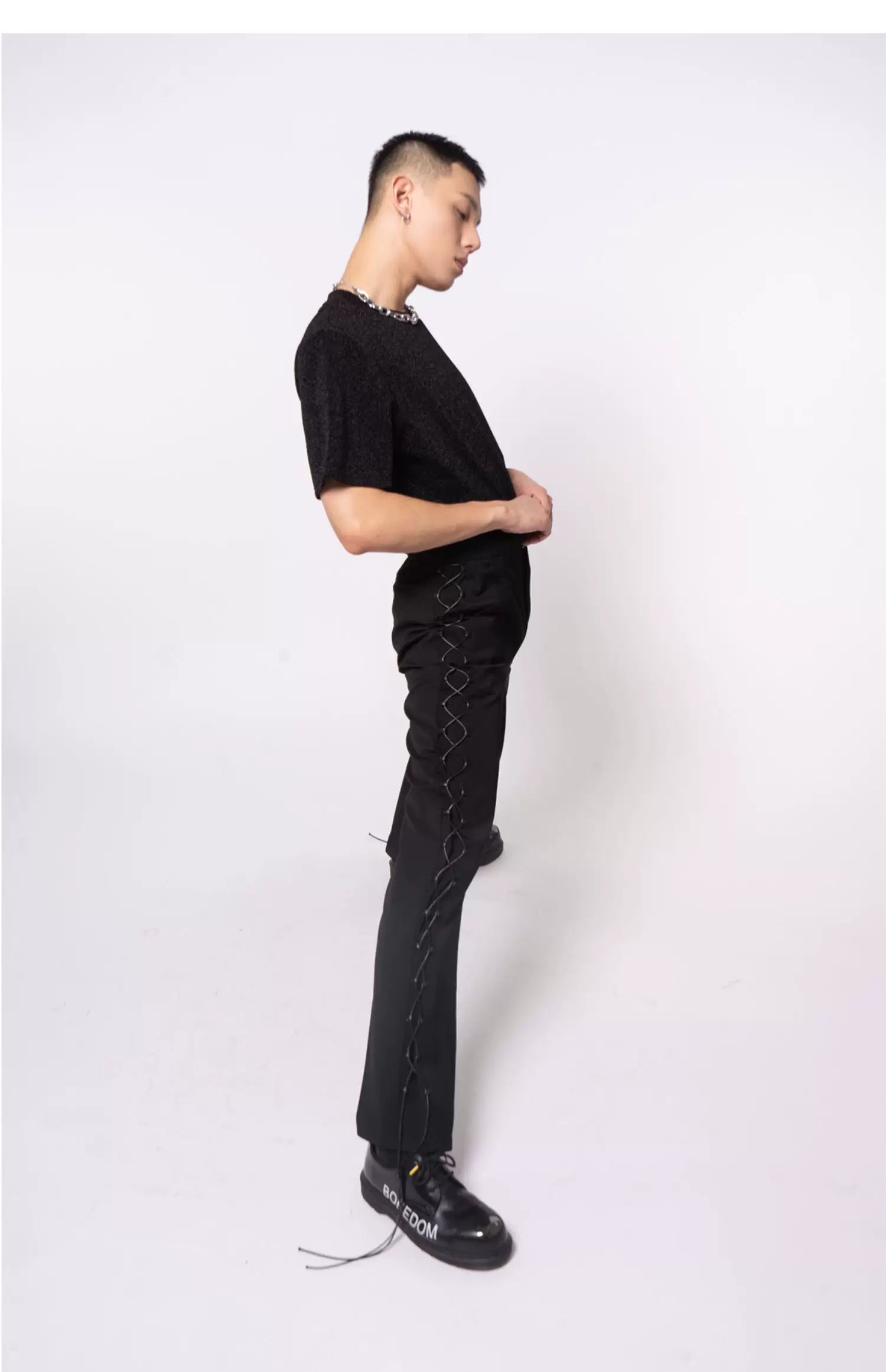Men's Short Sleeve Mesh Metal Tee