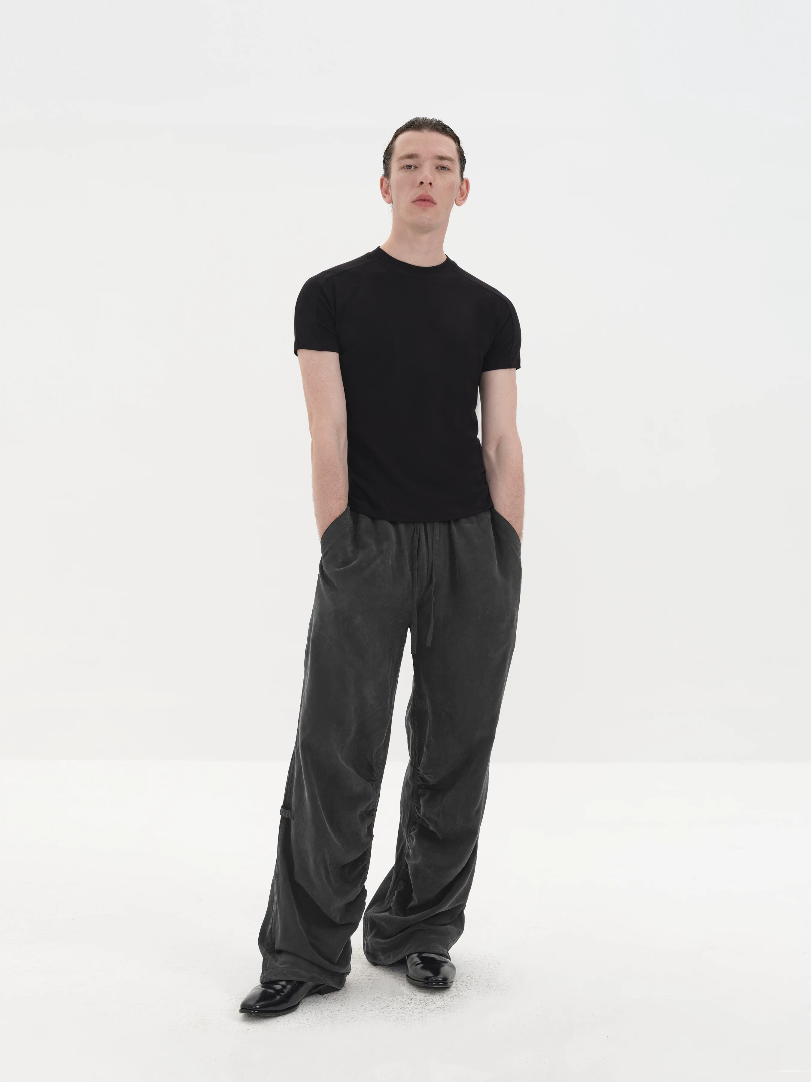 Slim Fit Paneled Merino Lyocell Tee