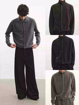 Marled Turtleneck Cardigan Sweater