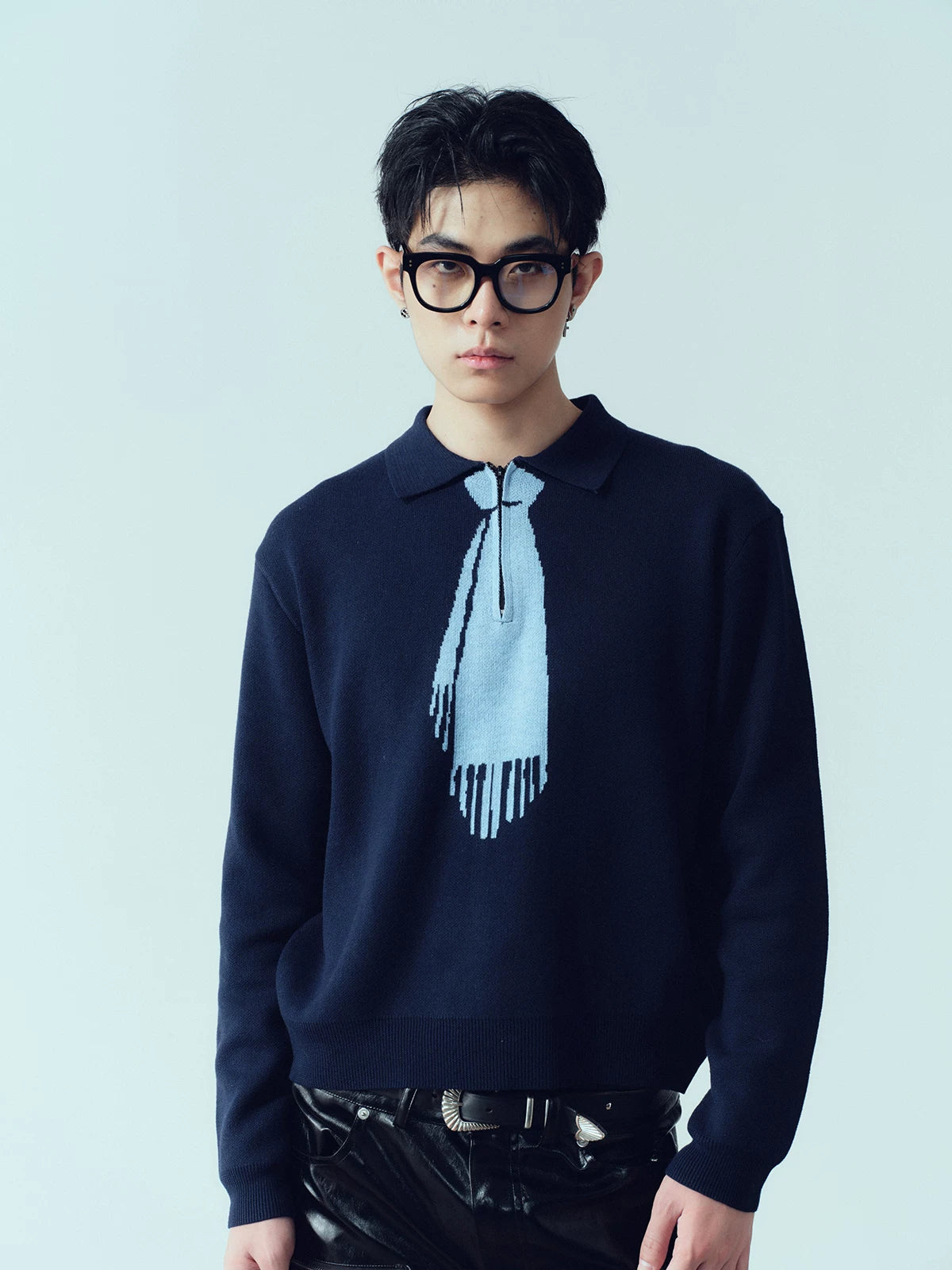 Short Jacquard Casual Wool Sweater