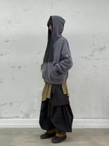 Gradient Washed Turtleneck Zip Pocket Sweatshirt