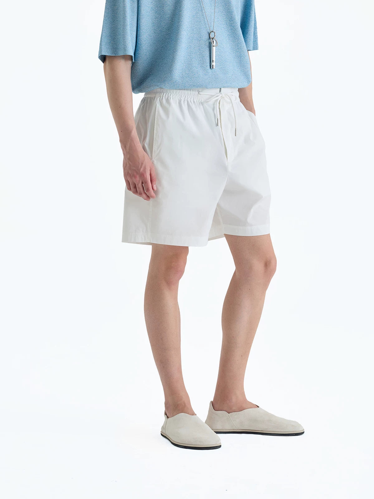 Supima Nylon Blend Drawstring Shorts