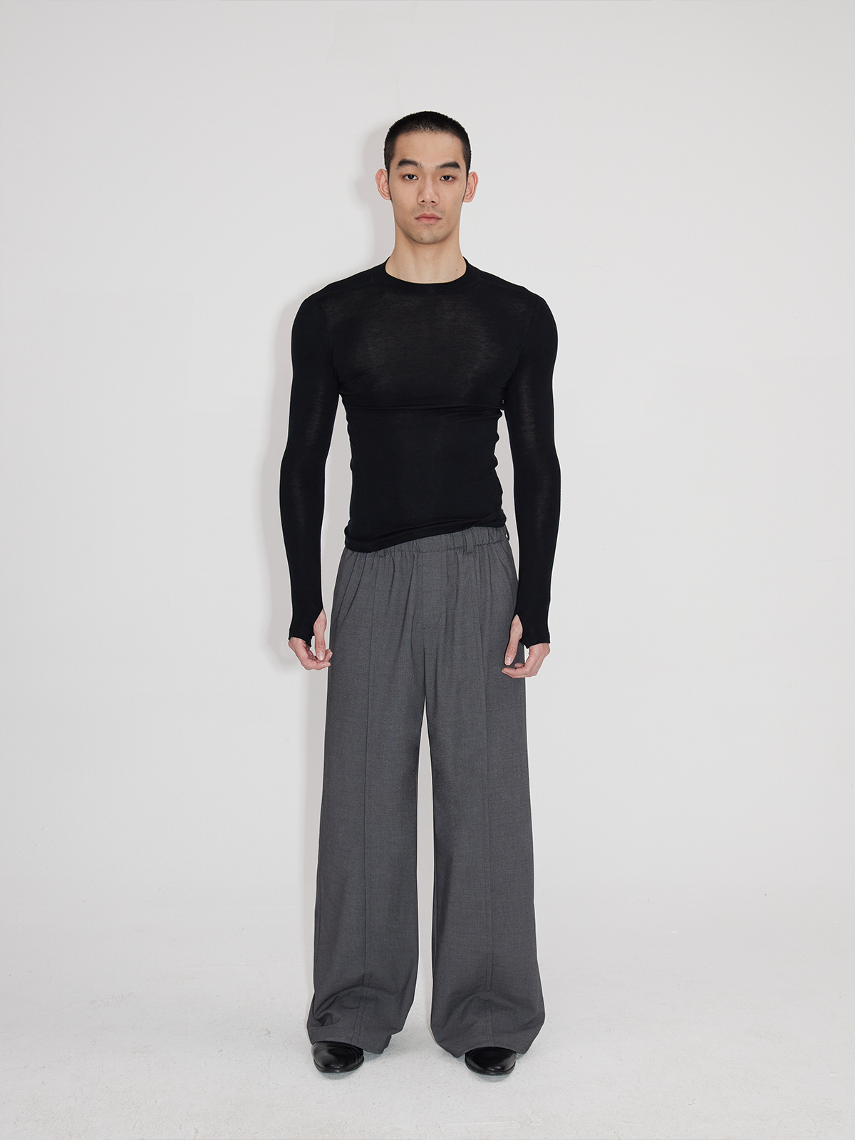 Elastic Waist Suit Pants
