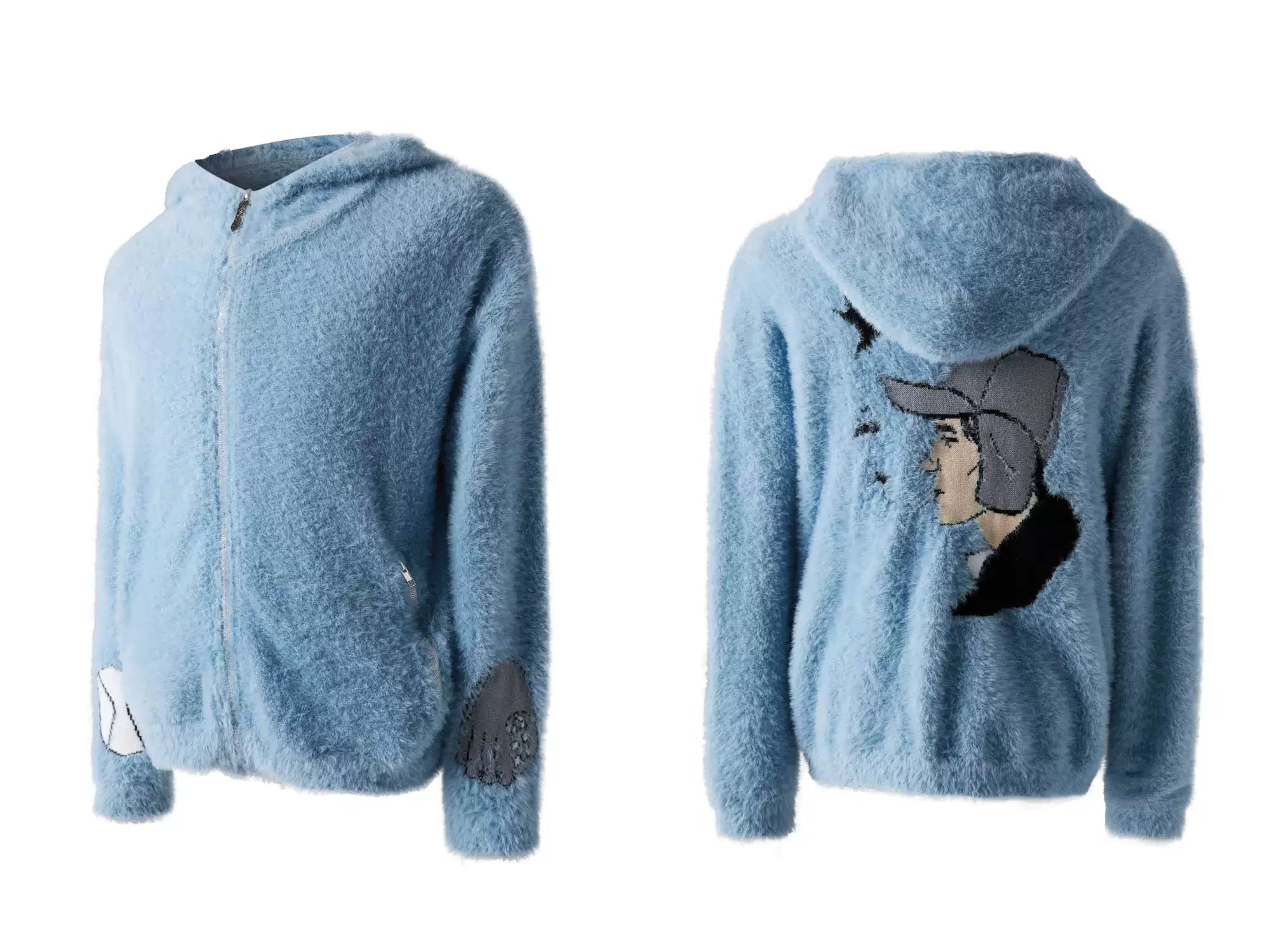 Cartoon Embroidered Hooded Sweater