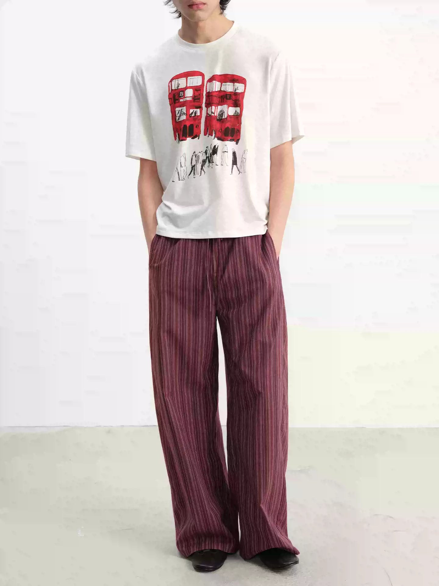 Red Bus Print Short Sleeve Tee