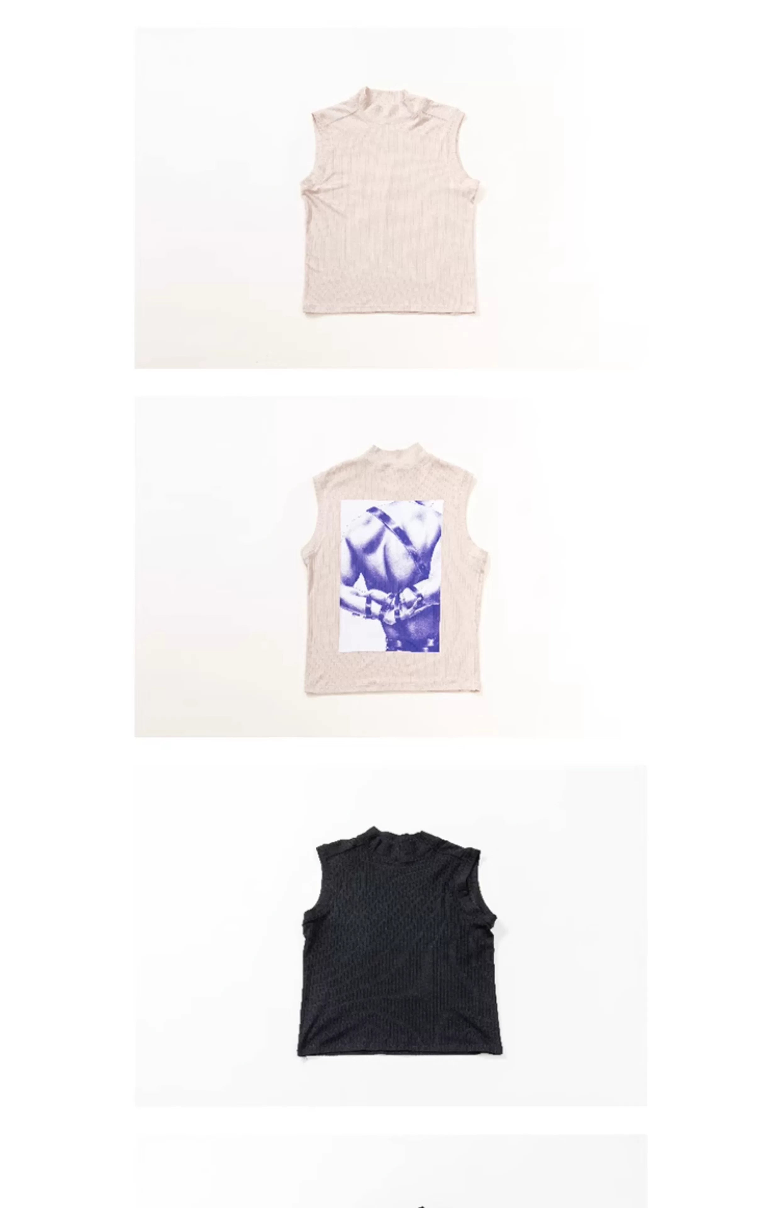 Stretchy Sleeveless Vintage Punk Print Top