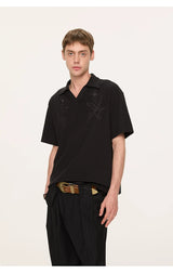 Embroidered Seagull V-neck Polo Shirts
