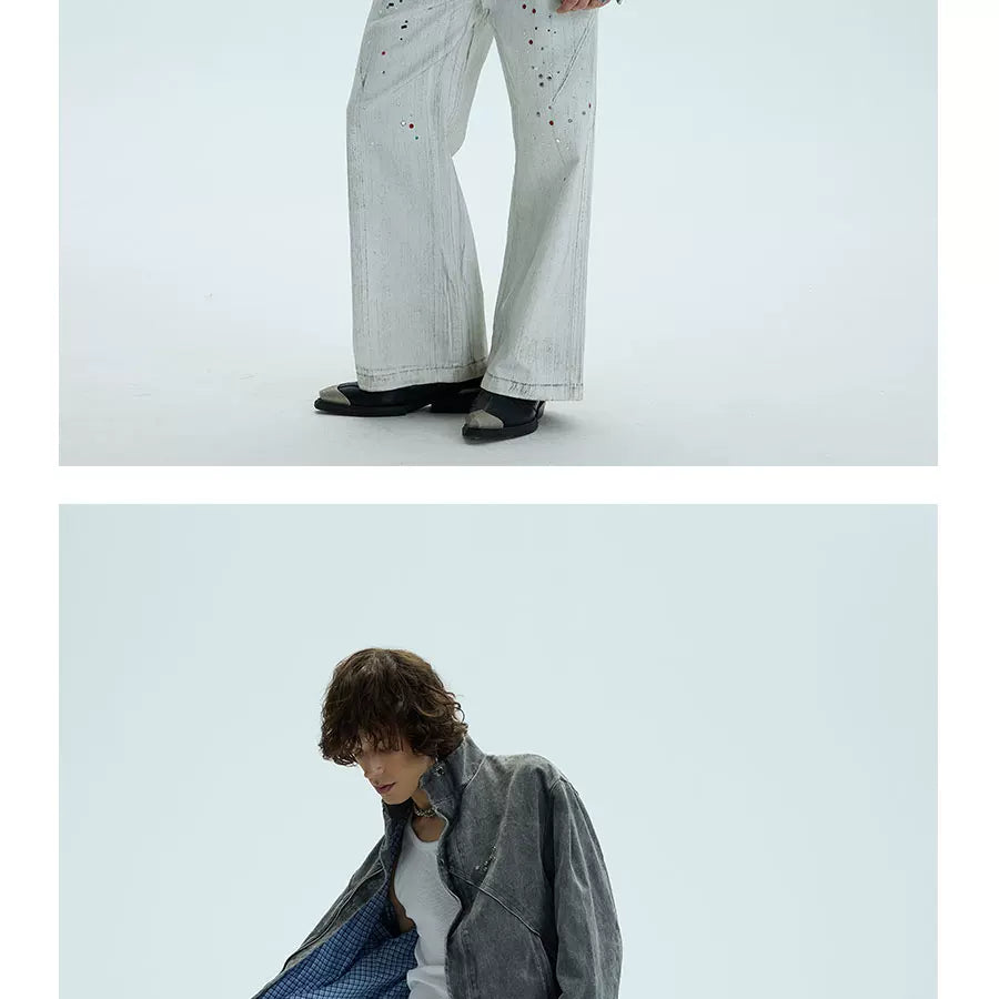 Washed Fleece Plaid Lined Jacket