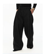 Black Vertical Striped Wool Dress Pants