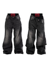 Relaxed Washed Charcoal Denim Jeans