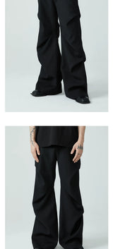Men's Wrinkle Loose Flared Dress Pants