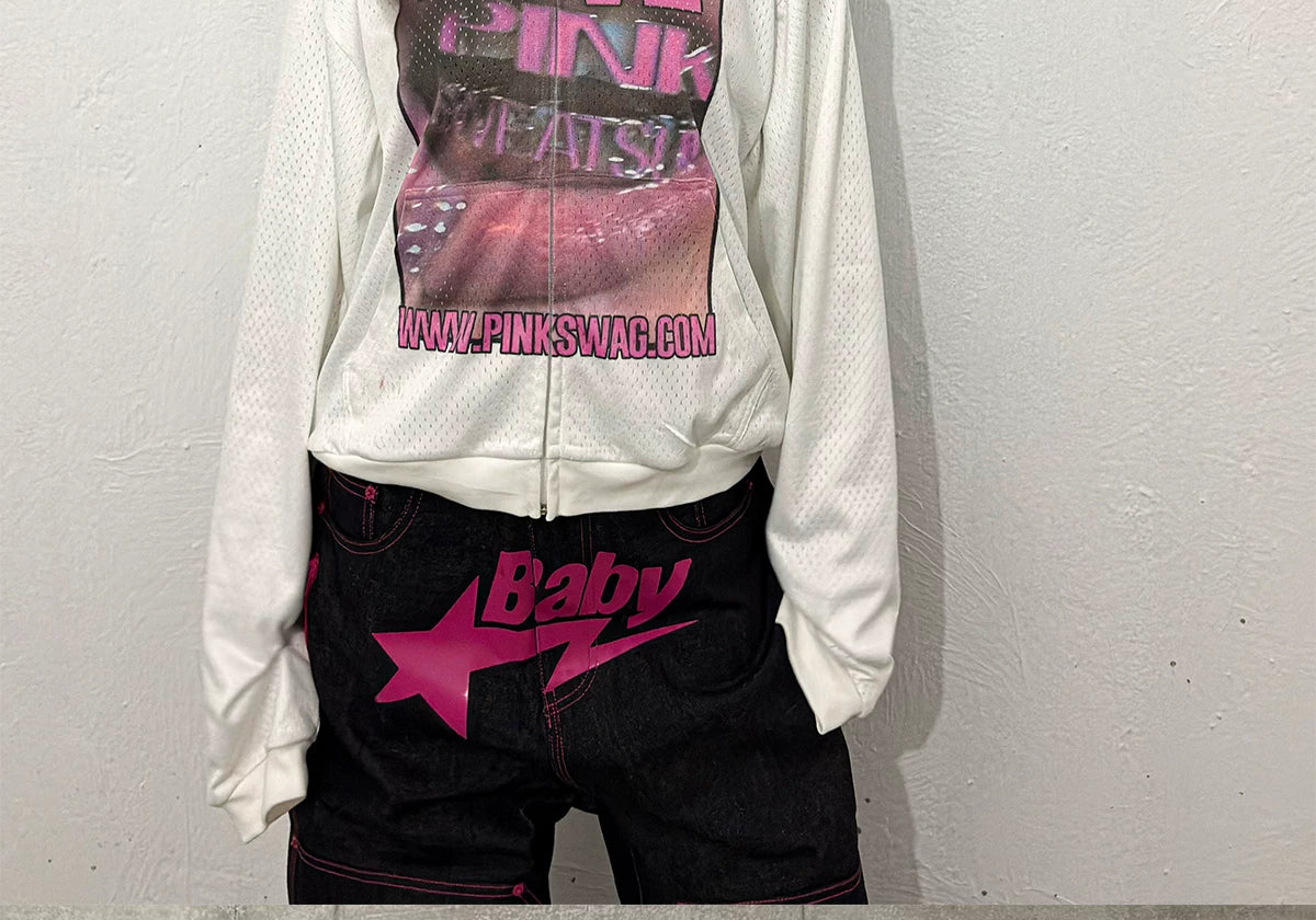 Fitted Crop Mesh Jersey Sweatshirt