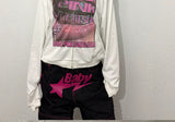 Fitted Crop Mesh Jersey Sweatshirt