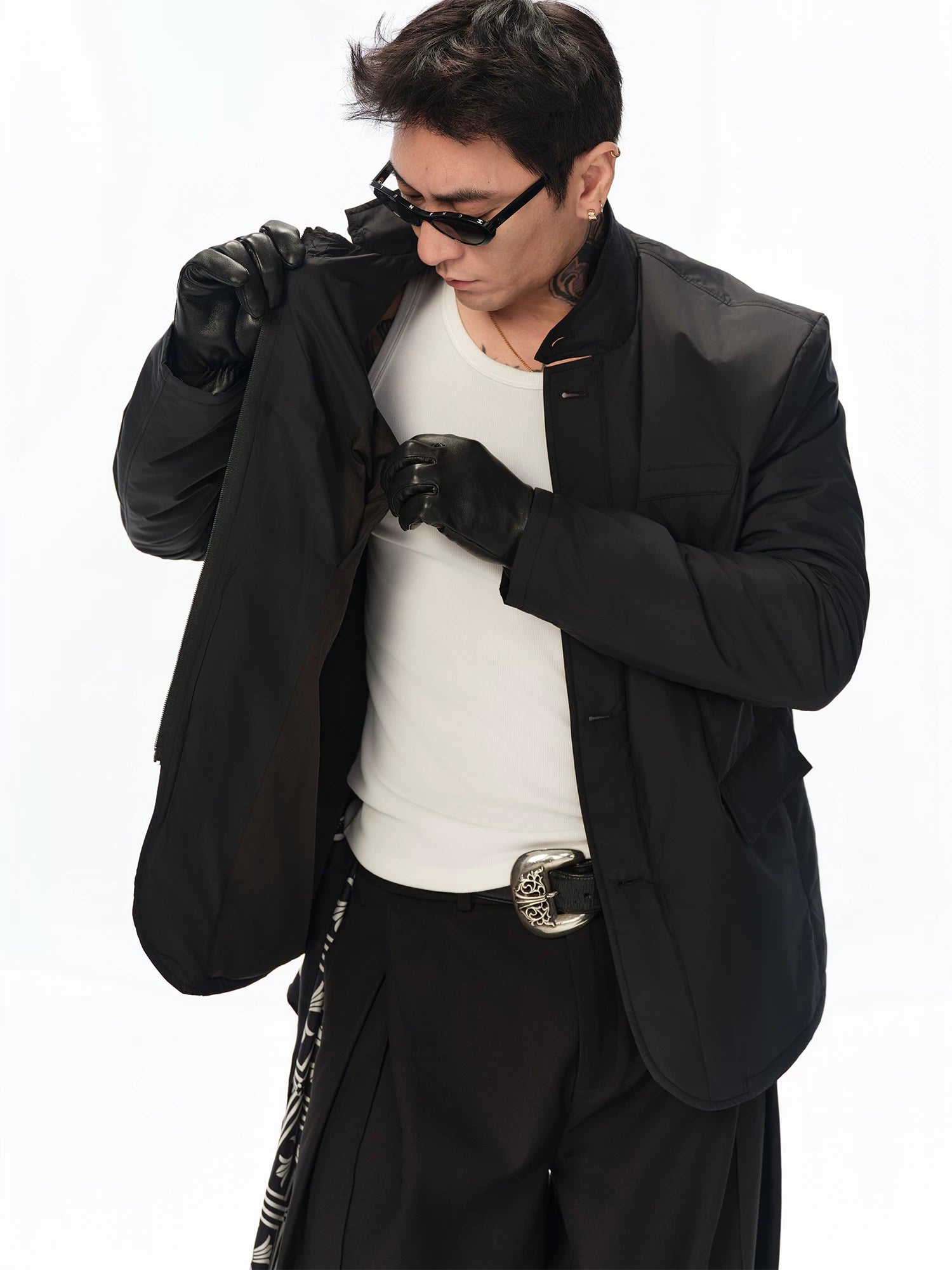 Lightweight Stand Collar Blazer Padded Coat