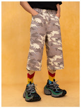 Men's Light Camo Cropped Denim Shorts