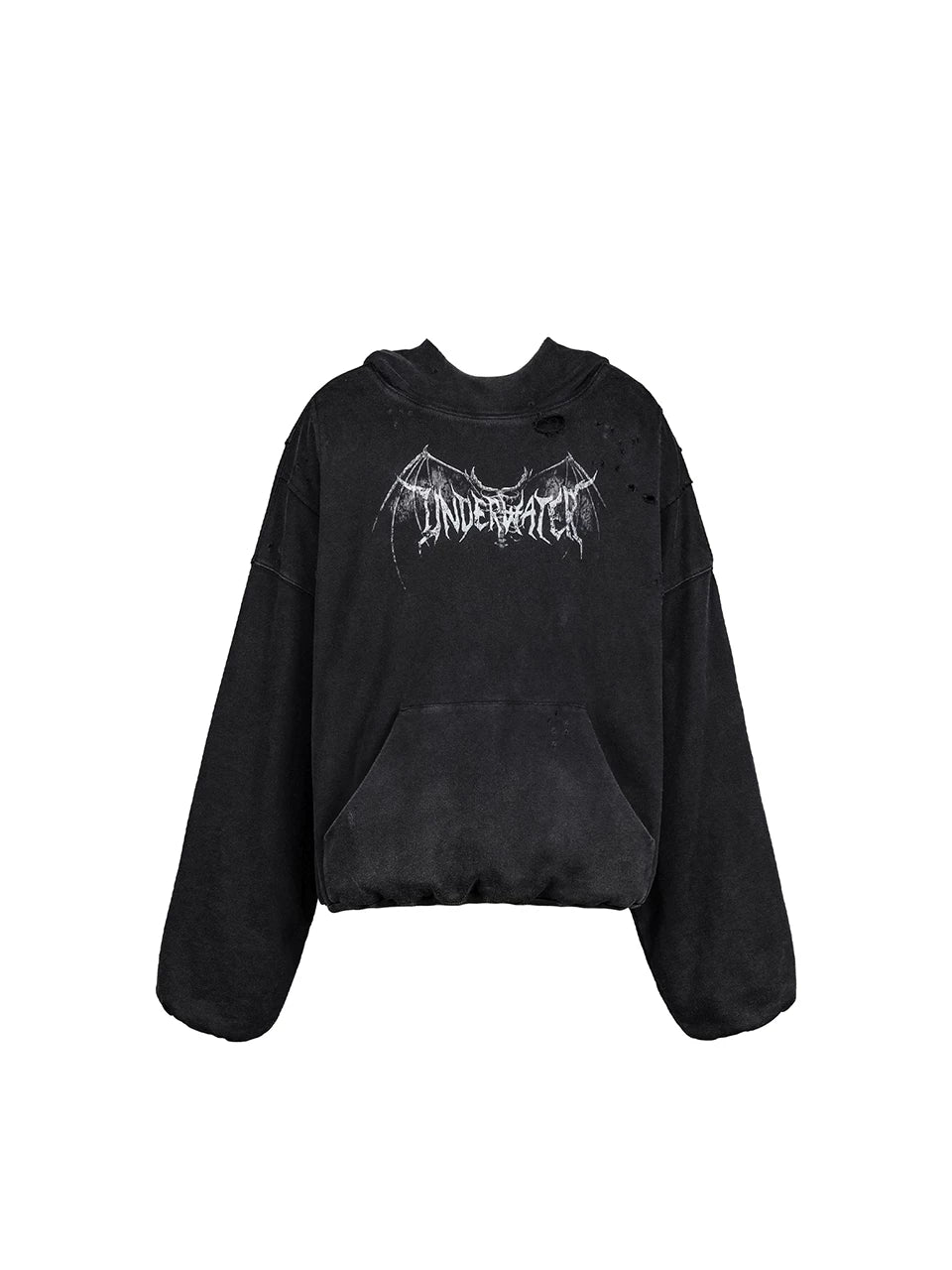 Distressed Printed Hellbound Wing Hoodie