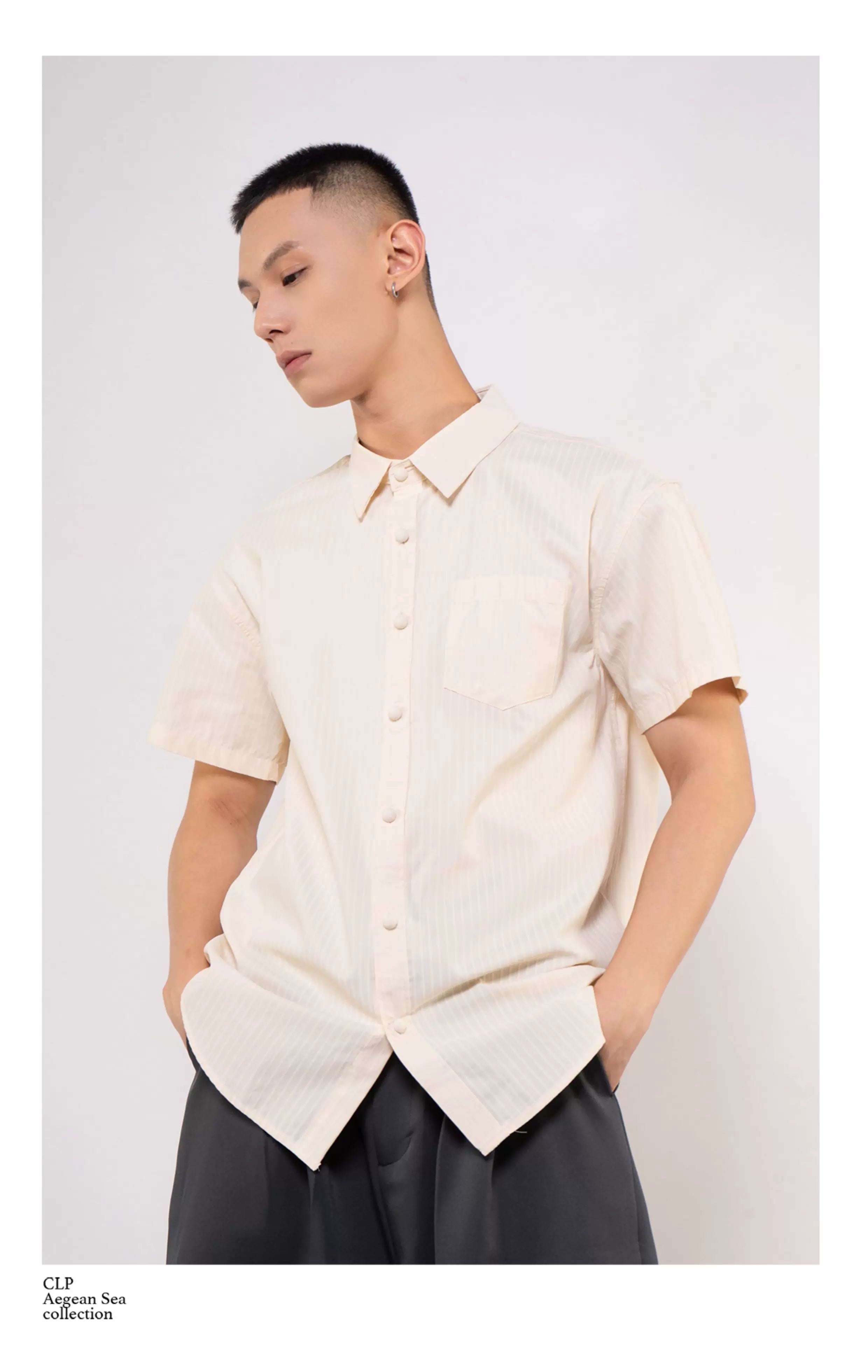 Men's Loose Retro Striped Button Shirt