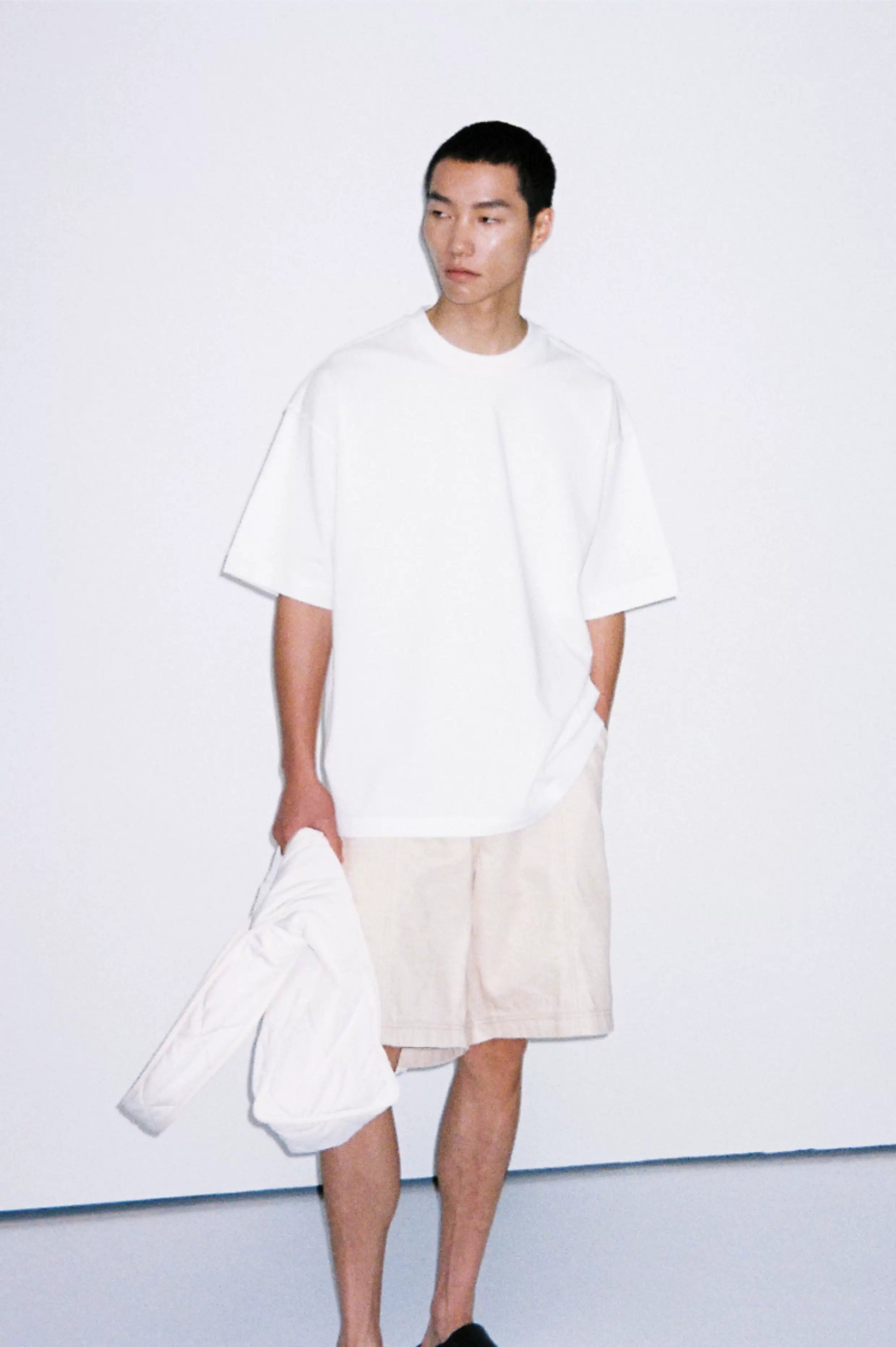 Crew Neck Raw Hem Short-Sleeve Tees