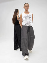 Unisex Patchwork Athletic Drawstring Waist Pants