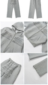 Vintage Music Print Sweatshirt Set