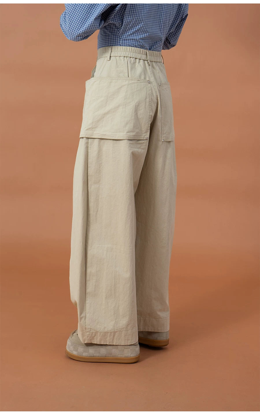 Men's Curved Wide Leg Cargo Pants