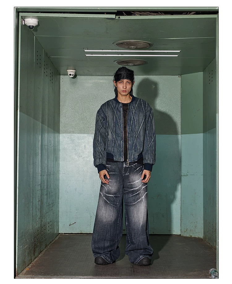 American Vintage Washed Distressed Baggy Jeans