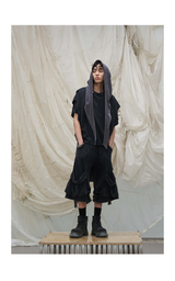 Detachable Hood Short-Sleeve Ring Cut Tees