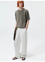 Straight Leg Hemp Linen Blend Pants