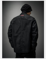 Dark Waxed Oversized Denim Shirt Jacket