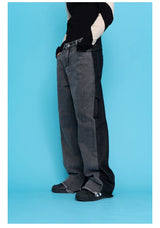 Men's Colorblock Wide Leg Jeans