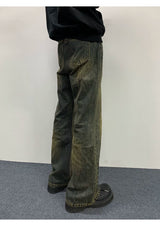Cleanfit Washed Yellow Slim Flared Jeans